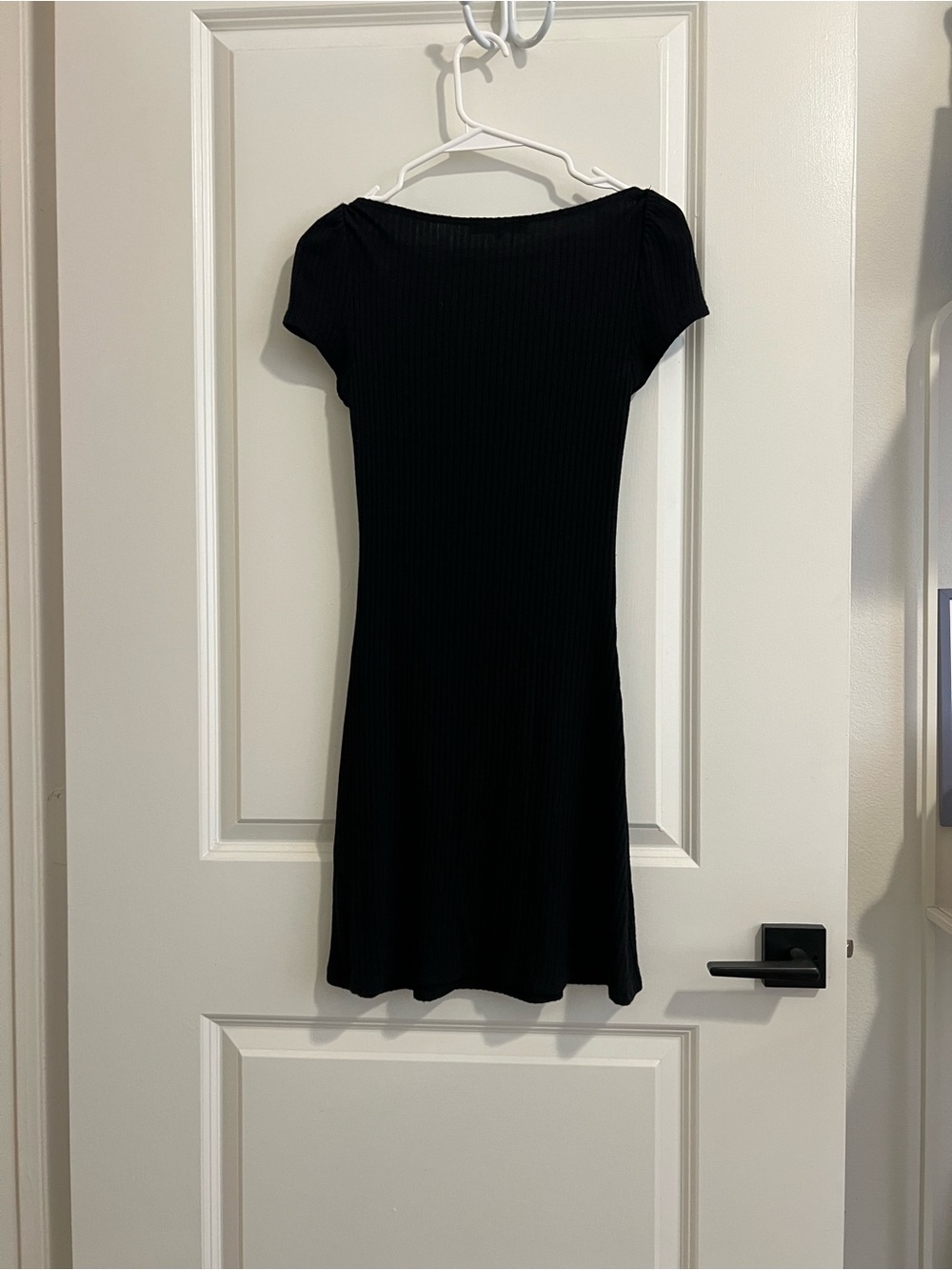 Reformation Percey Ribbed Knit Mini Dress in Black - Picture 4 of 5